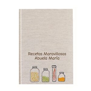 Cuaderno de recetas personalizado con tu nombre A5 | Recetario tapa dura 15×21 | Libro de cocina para escribir 94 recetas con índice | Artesanal y local