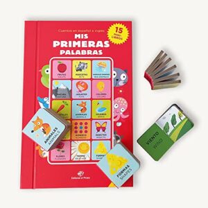 Mis primeras palabras: Mis primeras palabras Cuentos para bebés – 15 minilibros para aprender palabras – Distintas temáticas, de cartón y cuentos apilables para jugar a construcciones