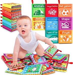 RenFox Libros Blandos para Bebé, Libro de Tela Suave Libro Activity Bebé Libro Discovery Pequeños Aprendizaje y Educación para Bebé Recién Nacido Niños Preescolar, 8 Piezas