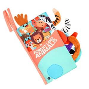 Vicloon Libro de Tela, 1 Pieza Libros Blandos Libro Activity Bebé con Cola, Animales Libros de Tela Bebé Aprendizaje y Educativo Libro para Bebé Recién Nacido Niños Preescolar (0-6 Meses)
